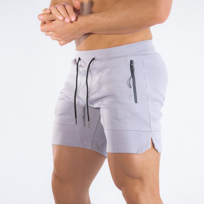 Mens Solid Quick Dry Breathable Elastic Waist Sports Fitness Shorts 32298249Z