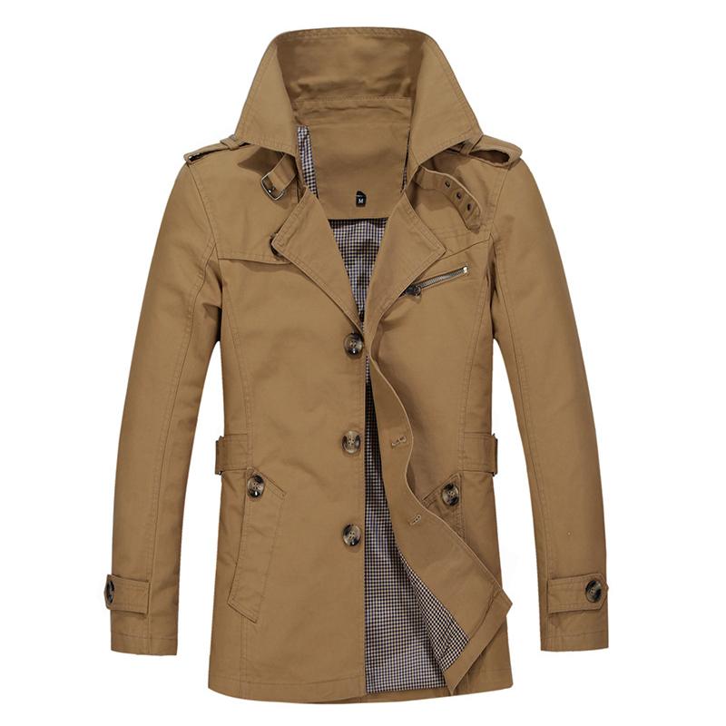 Mens Lapel Mid-length Trench Coat 47188416Z