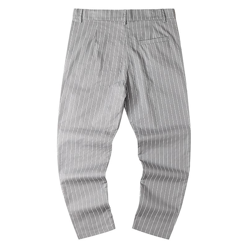 Mens Striped Straight Slim Suit Trousers 68345522Z