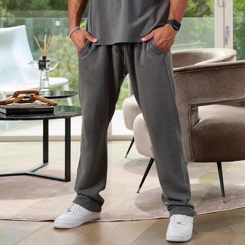 Mens Solid Color Loose Straight-through Casual Sweatpants 45666166Z