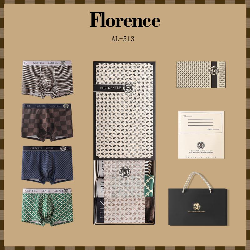 Mens Underwear 4 Pcs Geometric Print  Boxer Briefs Set 75916671Z