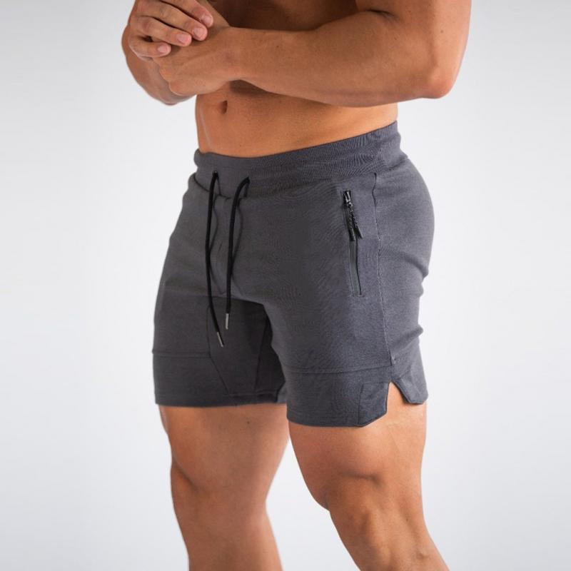 Mens Solid Quick Dry Breathable Elastic Waist Sports Fitness Shorts 32298249Z