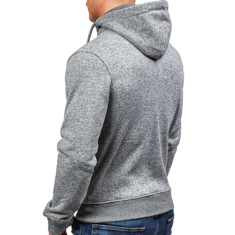 Mens Solid Plush Hooded Patch Pocket Casual Jacket 17696161Z