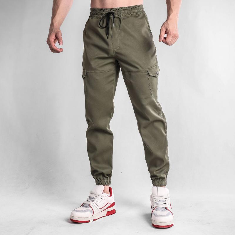 Mens Solid Color Loose Elastic Waist Sweatpants 82794656Z