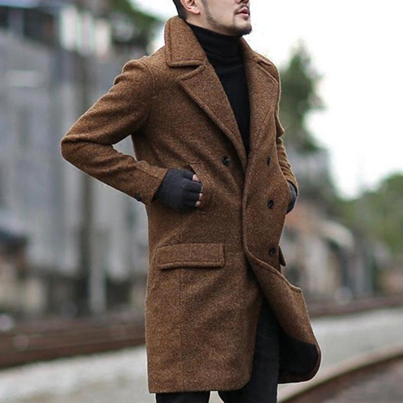 Mens Notch Lapel Double Breasted Coat 31789385Z