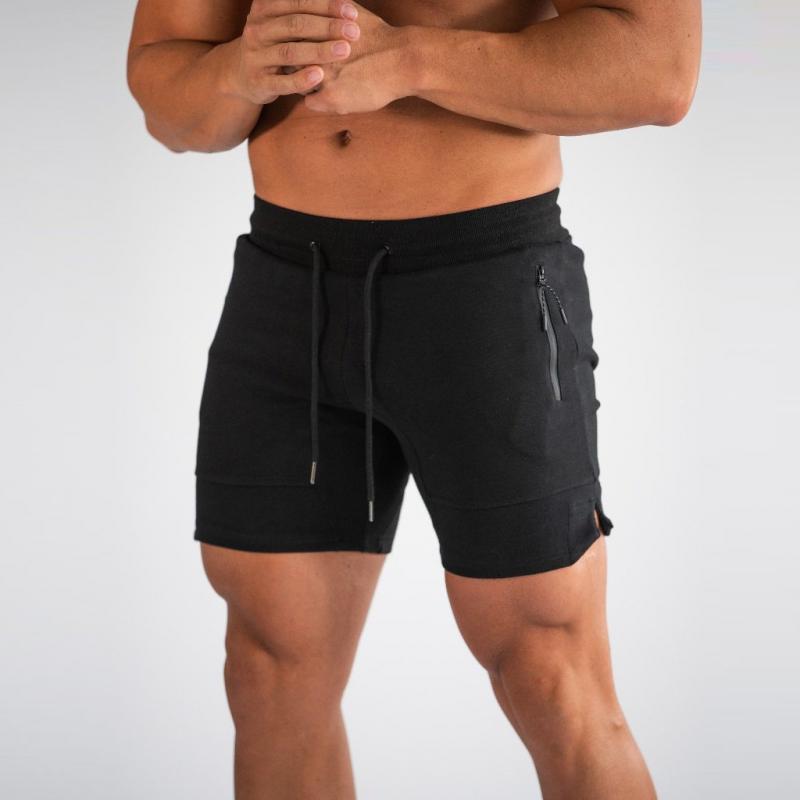 Mens Solid Quick Dry Breathable Elastic Waist Sports Fitness Shorts 32298249Z