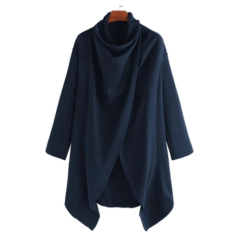Mens Solid Gothic Style Pleated Long Sleeve Cape Coat 54287036Z