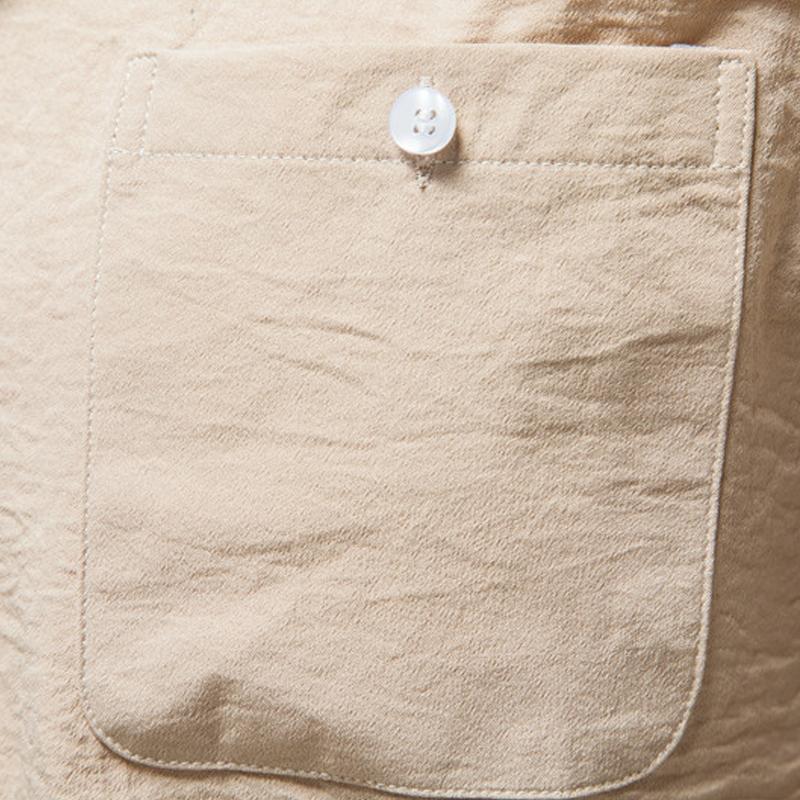Mens Solid Cotton Linen Lapel Long Sleeve Casual Shirt 07037470Z