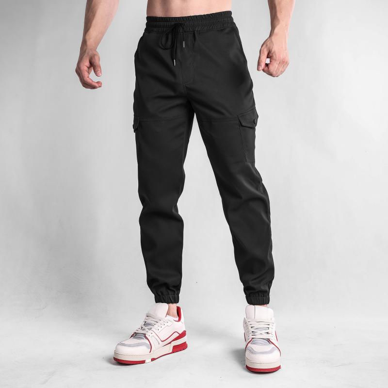 Mens Solid Color Loose Elastic Waist Sweatpants 82794656Z