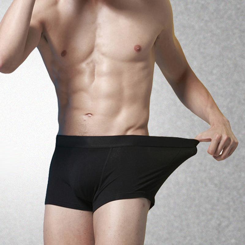Mens Underwear 4 Pcs Solid Cotton Boxer Briefs Set 96908941