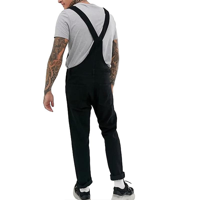Mens Multi-pocket Casual Ripped Denim Overalls 51802366Z