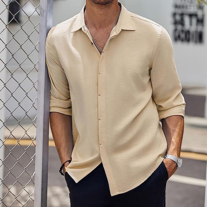 Mens Solid Loose Lapel Half Sleeve Casual Shirt 11755231Z
