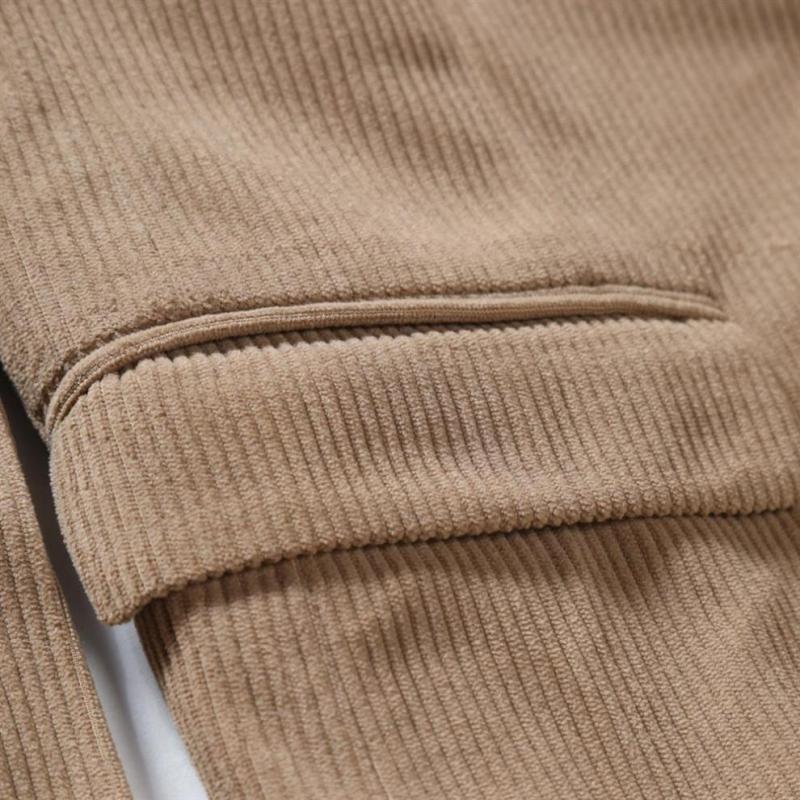 Mens Casual Slim Corduroy Lapel One Button Blazer 57119562M