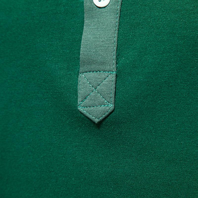 Mens Color Block Lapel Long Sleeve Polo Shirt 61674774Z