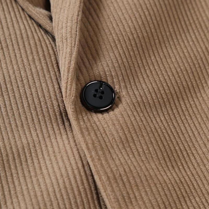 Mens Casual Slim Corduroy Lapel One Button Blazer 57119562M