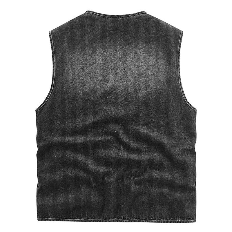 Mens Multi-pocket Cargo Denim Vest 92751714Z