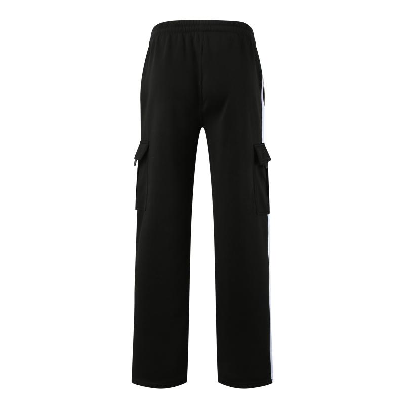 Mens Colorblock Straight Multi-pocket Elastic Waist Casual Sports Pants 42431407Z