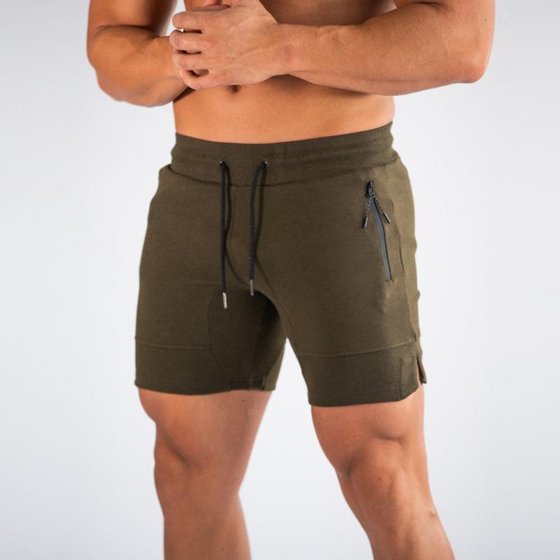 Mens Solid Quick Dry Breathable Elastic Waist Sports Fitness Shorts 32298249Z