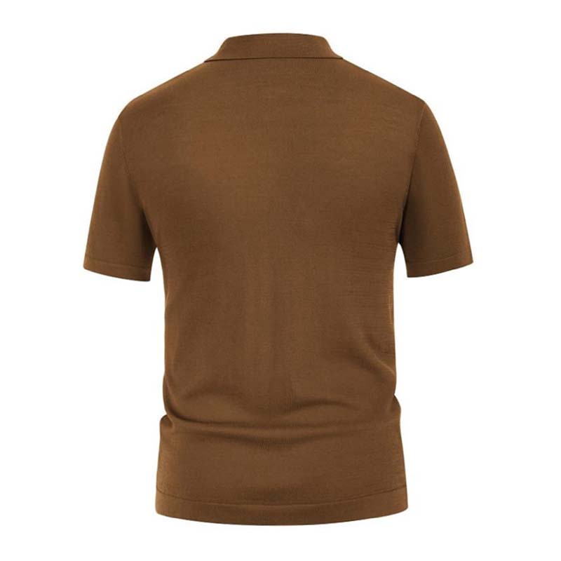 Mens Striped Contrast Knit Polo Shirt 42110133M