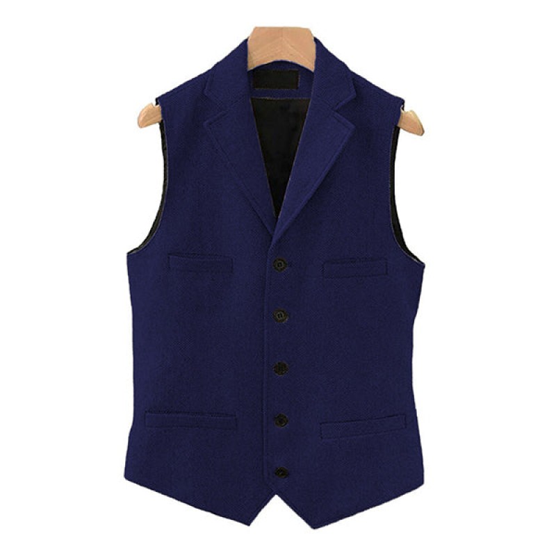 Mens Vintage Classic Lapel Single Breasted Suit Vest 15824060M