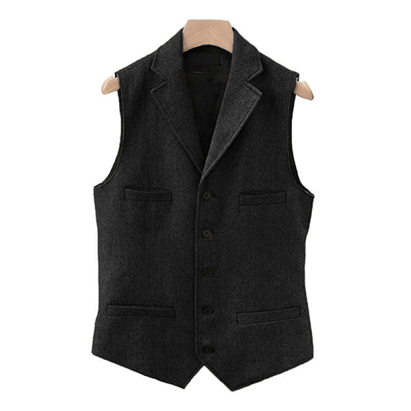Mens Vintage Classic Lapel Single Breasted Suit Vest 15824060M