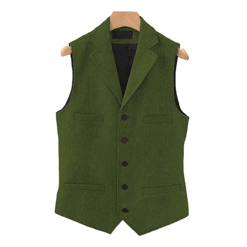 Mens Vintage Classic Lapel Single Breasted Suit Vest 15824060M