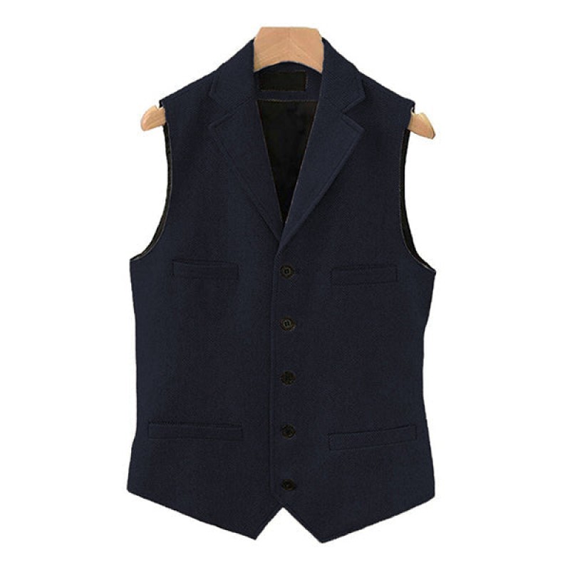 Mens Vintage Classic Lapel Single Breasted Suit Vest 15824060M