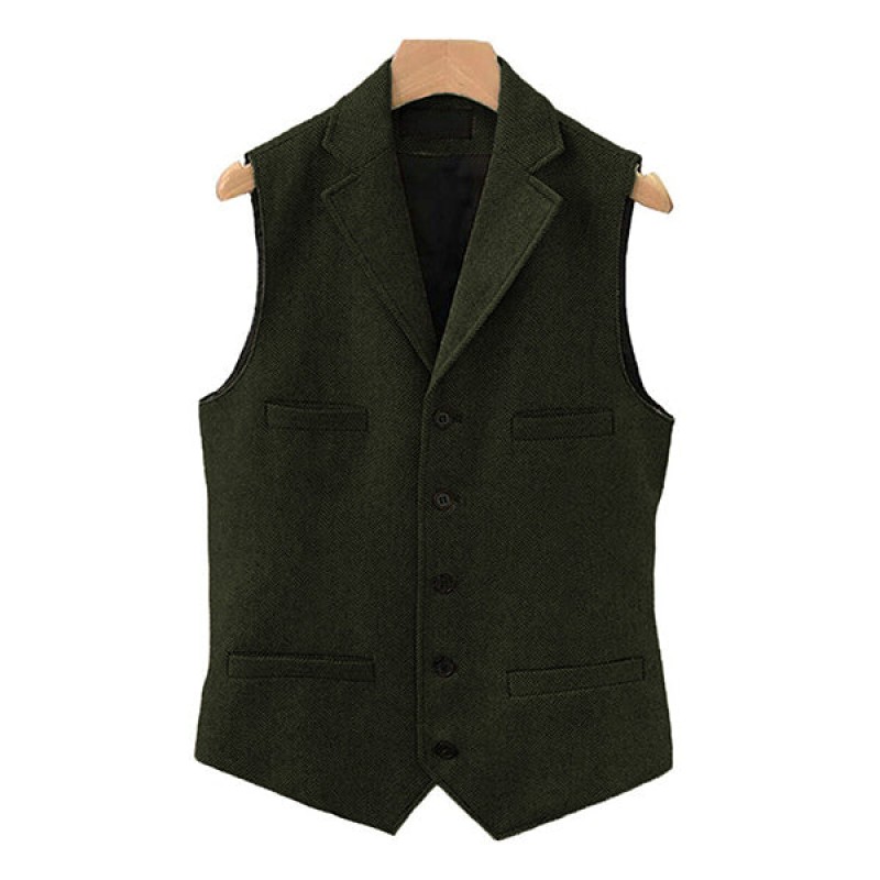 Mens Vintage Classic Lapel Single Breasted Suit Vest 15824060M