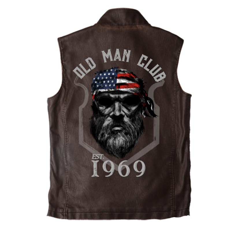 MENS 1969 OLD MAN CLUB VINTAGE DOUBLE COLLAR VEST