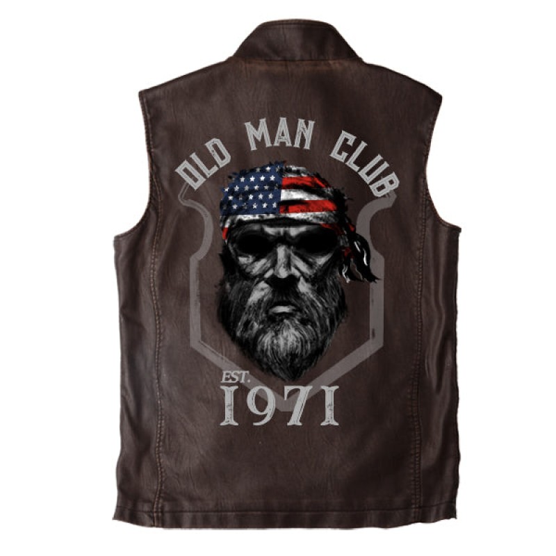 MENS 1971 OLD MAN CLUB VINTAGE DOUBLE COLLAR VEST