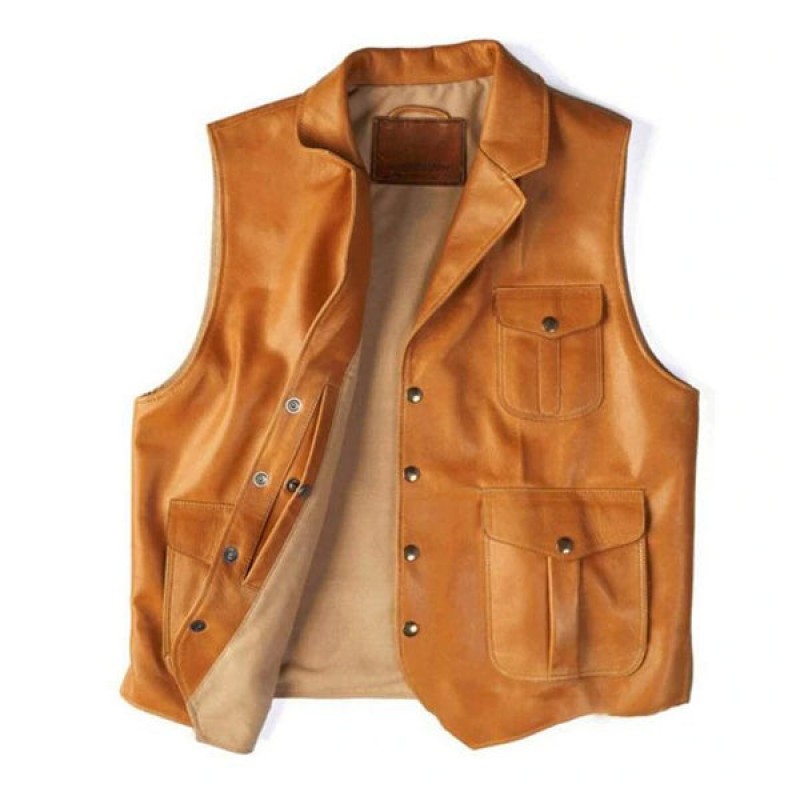 MENS FASHION VINTAGE WESTERN LEATHER VEST