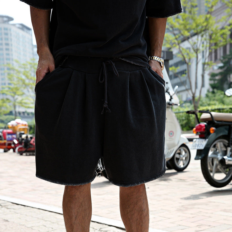 Mens Fashion Loose Short Sleeve T-shirt and Shorts Set 02514856Z