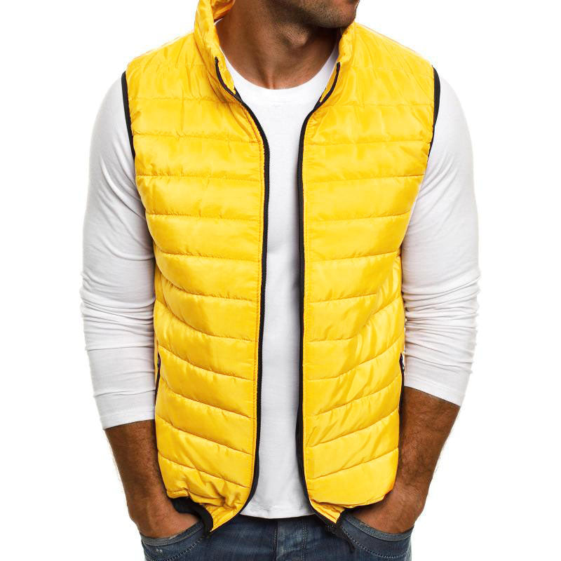 Mens Casual Stand Collar Loose Padded Vest 82532830M