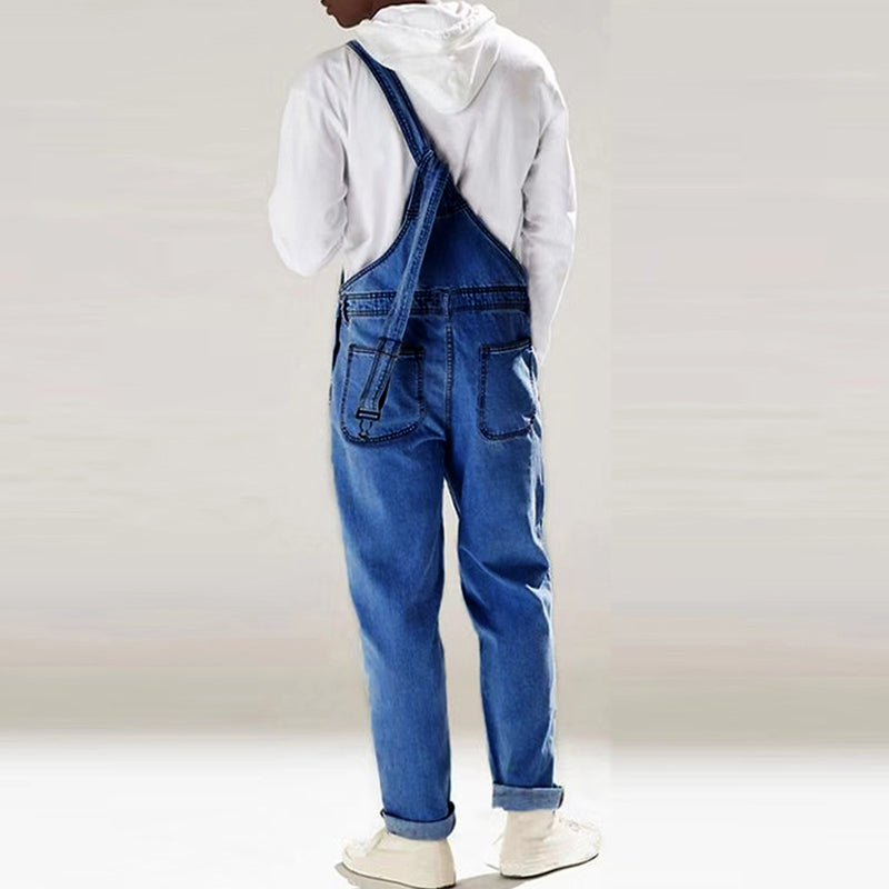 Mens Casual Vintage Denim Overalls 89080389Y
