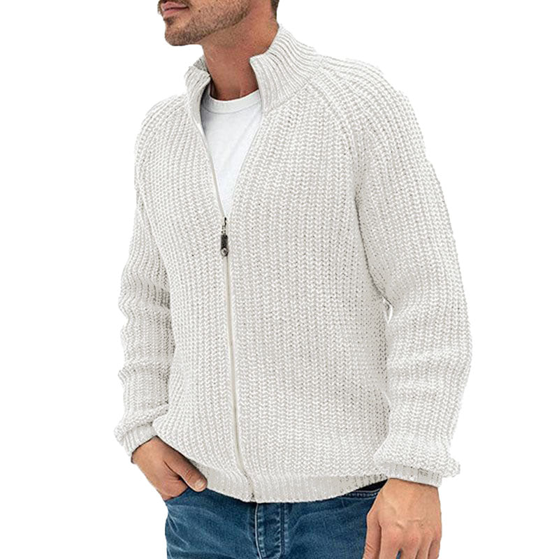 Mens Casual Zip Turtleneck Knit Cardigan 64602251M