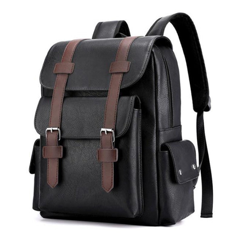 VINTAGE FASHION LEATHER MULTI POCKET BACKPACK