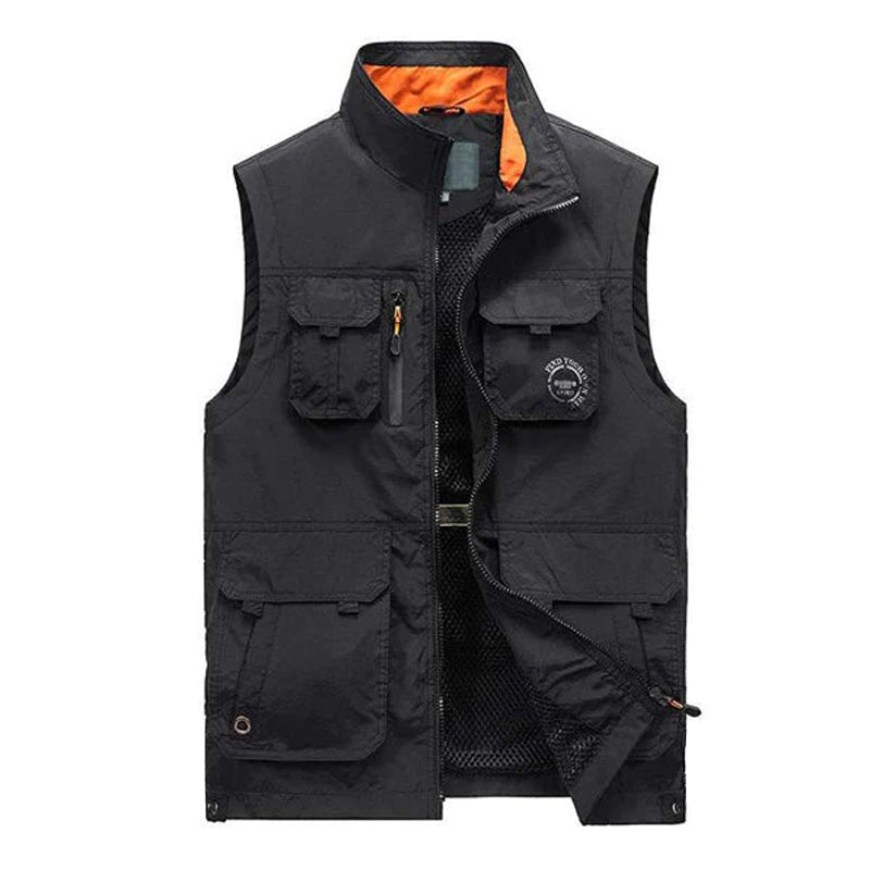 MENS LOOSE STAND COLLAR VEST 82332258W