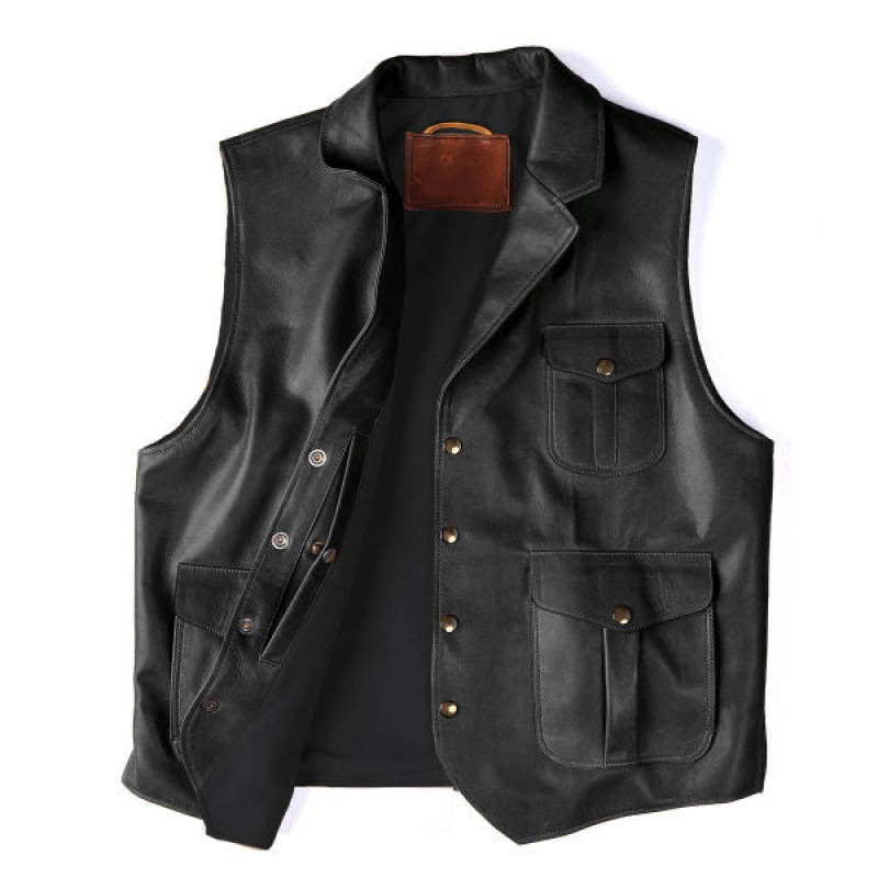 MENS FASHION VINTAGE WESTERN LEATHER VEST