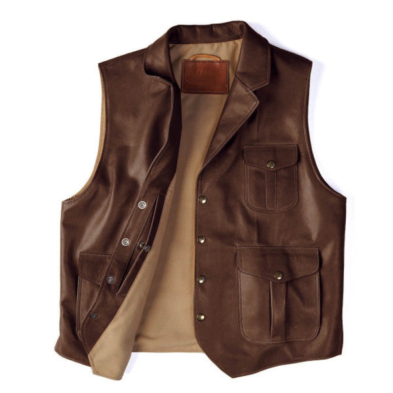 MENS FASHION VINTAGE WESTERN LEATHER VEST