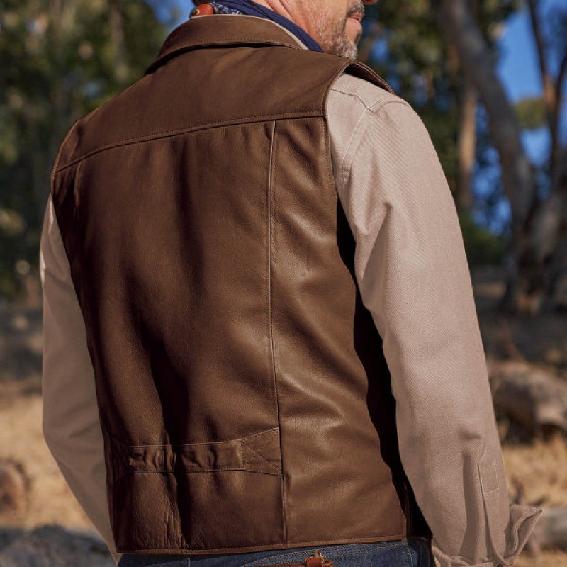 MENS FASHION VINTAGE WESTERN LEATHER VEST