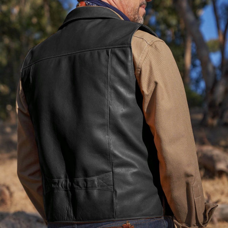 MENS FASHION VINTAGE WESTERN LEATHER VEST