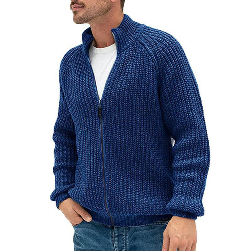 Mens Casual Zip Turtleneck Knit Cardigan 64602251M