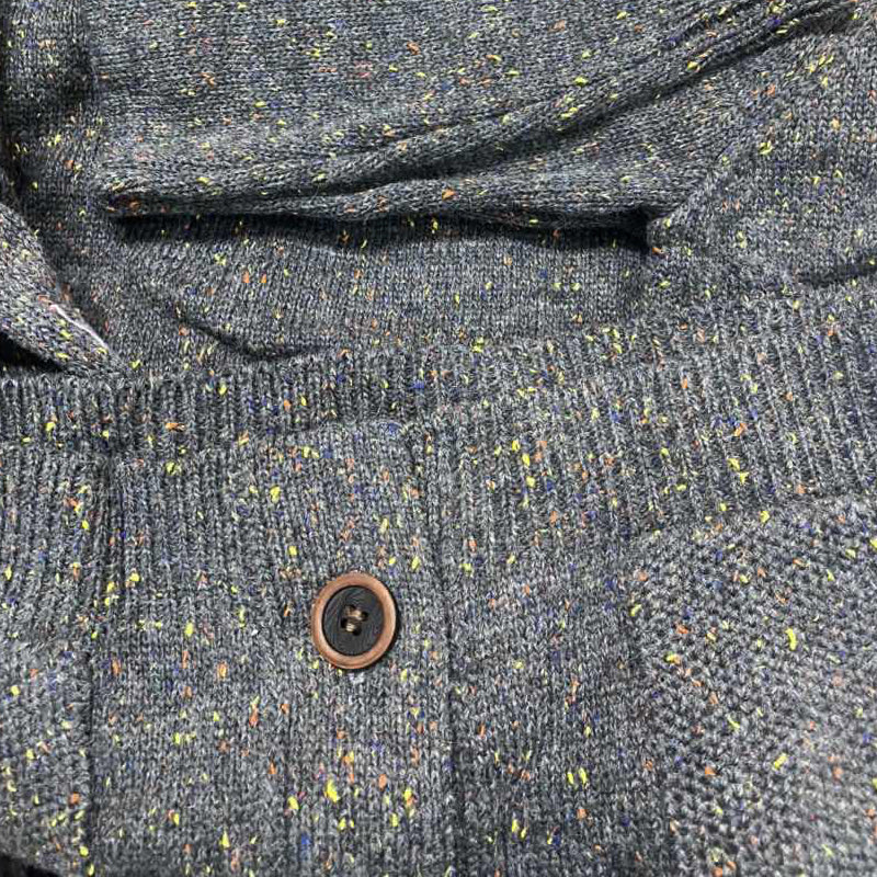 Mens Solid V-Neck Long Sleeve Pocket Knit Jacket 88751655X