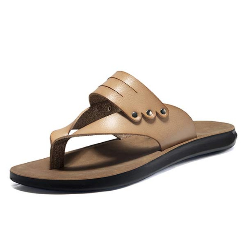 MENS SAND FLIP-FLOPS LEATHER SLIPPERS 95091232