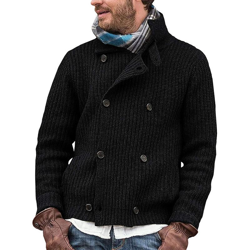 Mens Solid Color Button Knit Jacket 60091809X
