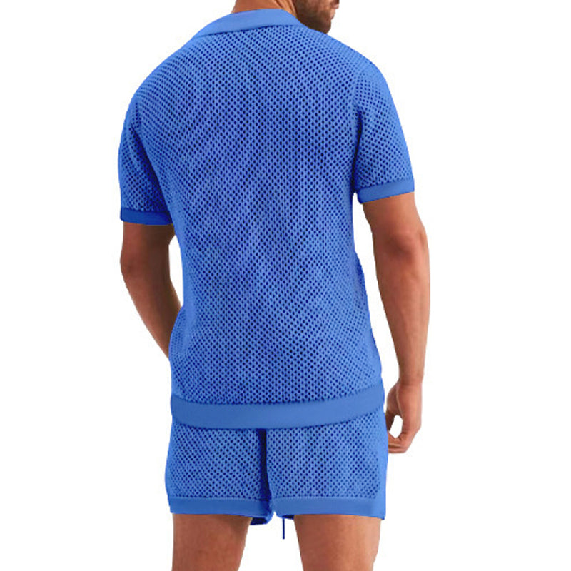 Mens Casual Solid Color Hollow Set 14406825Y