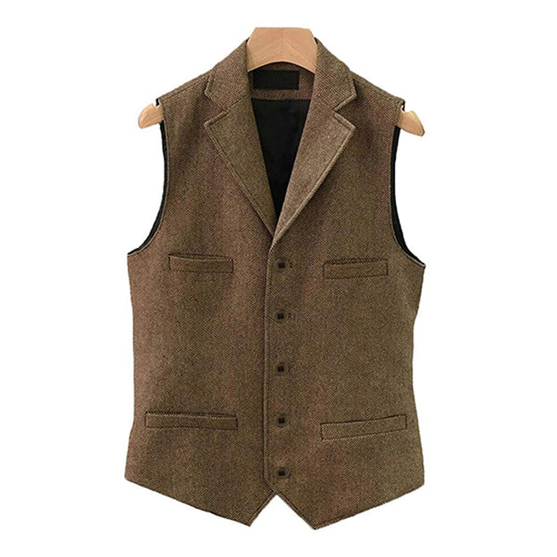 Mens Vintage Classic Lapel Single Breasted Suit Vest 15824060M