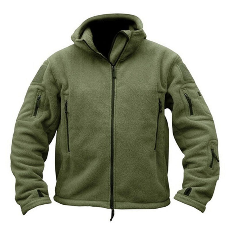 Mens Hooded Fleece Zip Long Sleeve Outdoor Jacket 14810437M