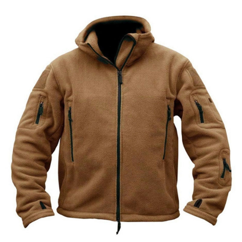 Mens Hooded Fleece Zip Long Sleeve Outdoor Jacket 14810437M