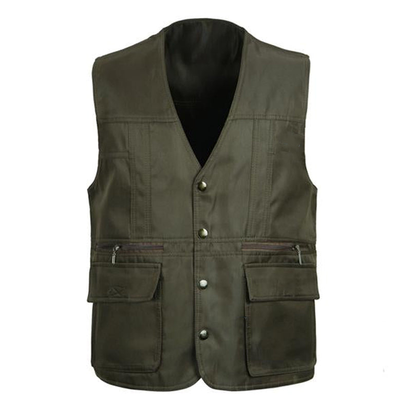 Mens V-neck Double Pocket Button Vest 00317594X